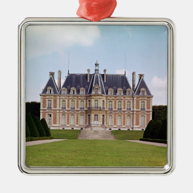 Ansicht des Chateaus Silbernes Ornament (Vorne)