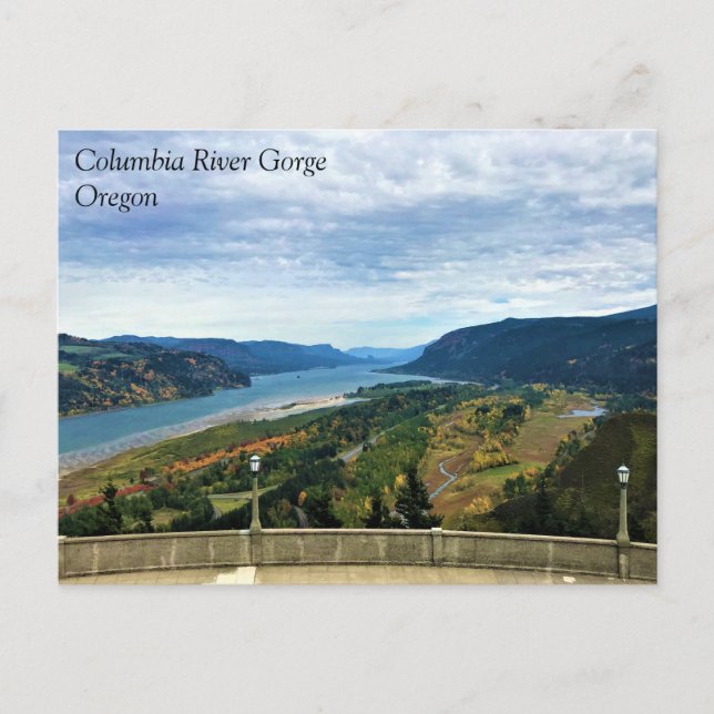 Ansicht des Columbia River, Columbia River Gorge,  Postkarte (Vorderseite)