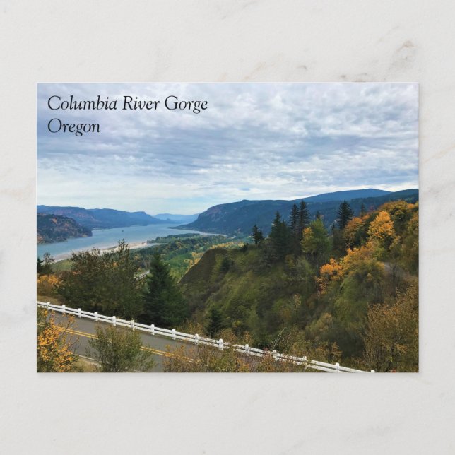 Ansicht des Columbia River, Columbia River Gorge,  Postkarte (Vorderseite)