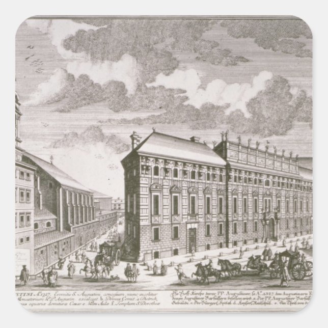 Ansicht des Dorotheergasse Darstellens Quadratischer Aufkleber (Vorderseite)