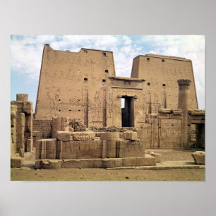 Ansicht des ersten Masts des Tempels von Horus Poster