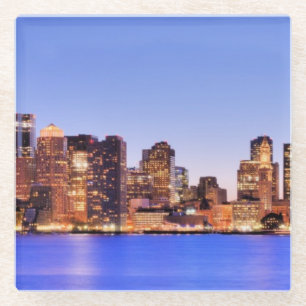 Ansicht des Finanzbezirkes von im Stadtzentrum Glasuntersetzer