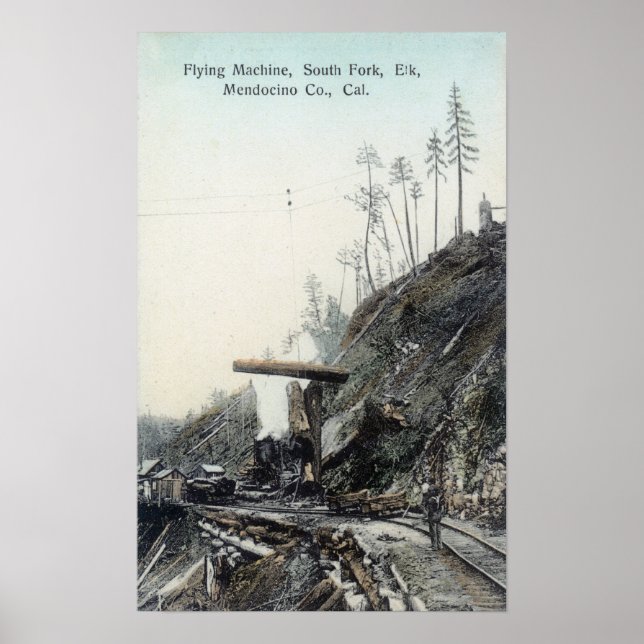 Ansicht des Flying Maching, South ForkElk, CA Poster (Vorne)
