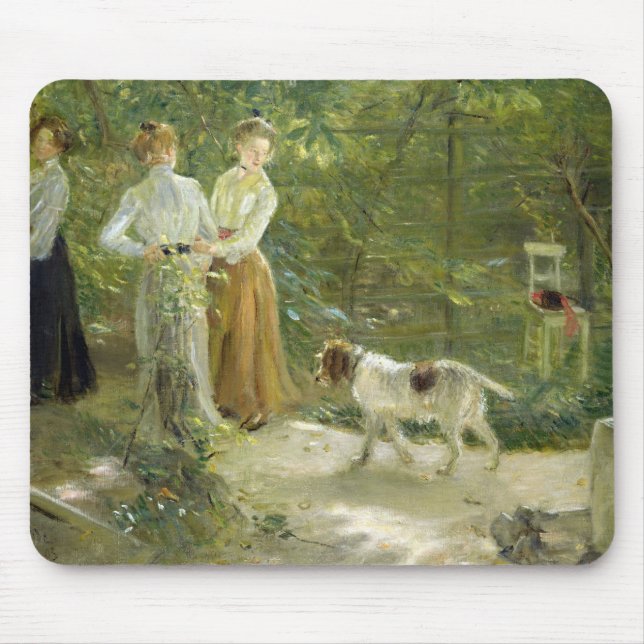 Ansicht des Gartens des Künstlers mit seinen Mousepad (Vorne)