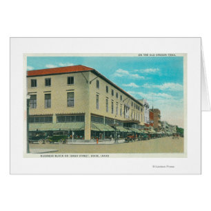 Ansicht des Geschäfts-Blockes auf Idaho-Straße