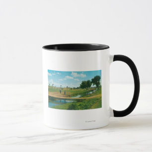 Ansicht des Golfer Hitting Ball Tasse
