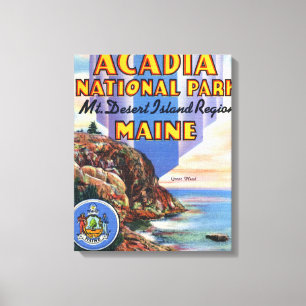 Ansicht des großen Kopfes und des Maine-Siegels Leinwanddruck