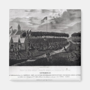 Ansicht des großen Vertrags hielt am Grasland DU Magnet