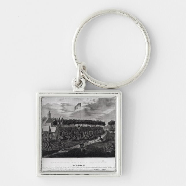 Ansicht des großen Vertrags hielt am Grasland DU Schlüsselanhänger (Vorne)