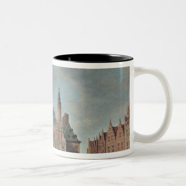 Ansicht des Grote Markt in Haarlem Zweifarbige Tasse (Rechts)