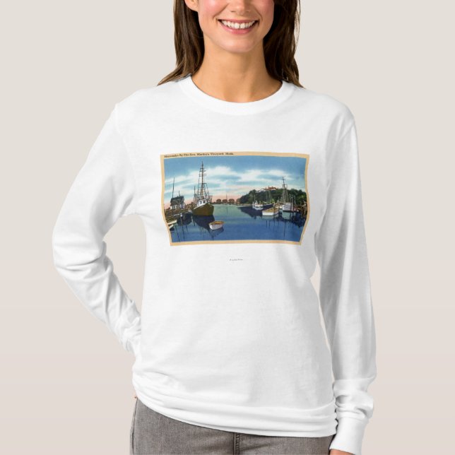 Ansicht des Hafens, Martha's Vineyard T-Shirt (Vorderseite)