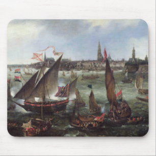 Ansicht des Hafens von Antwerpen Mousepad