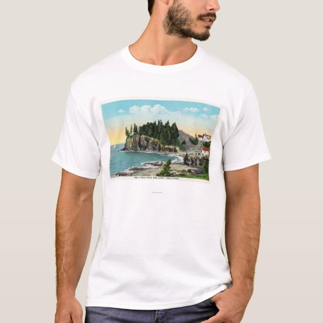 Ansicht des Hauptder leuchtturm-und der Eule T-Shirt