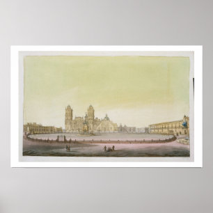 Ansicht des Hauptplatzes in Mexiko City Poster