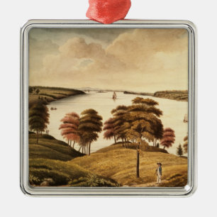 Ansicht des Hudsons vom Fort Knyphansen Silbernes Ornament