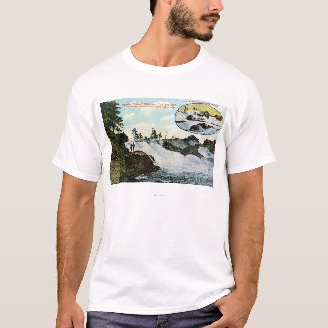 Ansicht des indischen Kopfes, der alte Mann T-Shirt (Vorderseite)