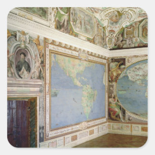 Ansicht des Innenraums des 'Sala Del Quadratischer Aufkleber