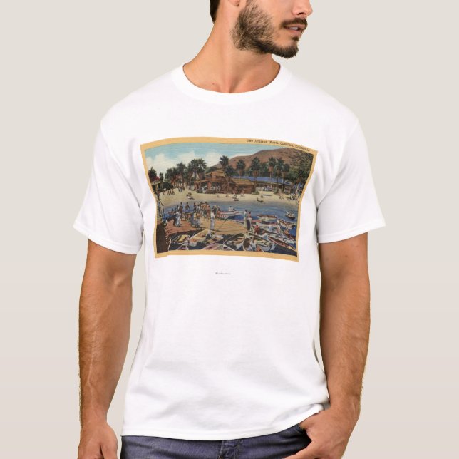 Ansicht des Isthmus-Hafens mit Schwimmern T-Shirt (Vorderseite)