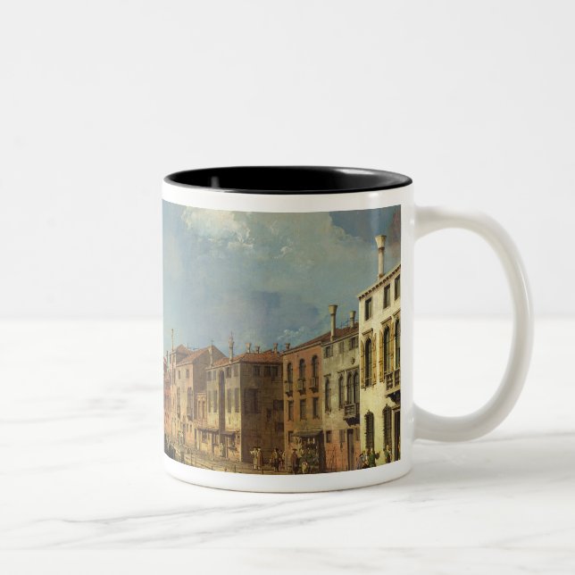 Ansicht des Kanals von Santa Chiara, Venedig Zweifarbige Tasse (Rechts)