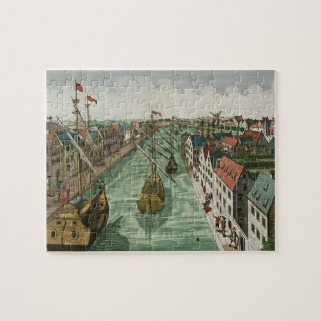 Ansicht des Kettel Tors in Delft (Stich) Puzzle (Horizontal)