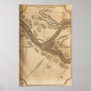 Ansicht des Landes rundes Pittsburg Poster