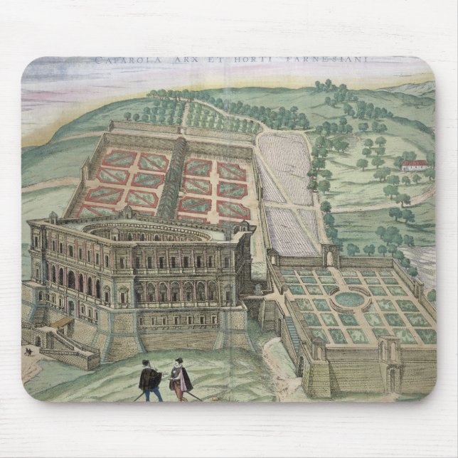 Ansicht des Landhauses Farnese und der Gärten, von Mousepad (Vorne)