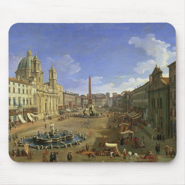 Ansicht des Marktplatzes Navona, Rom Mousepad (Vorne)