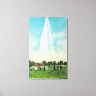 Ansicht des Myrtledale Geysirs an den heißen Leinwanddruck