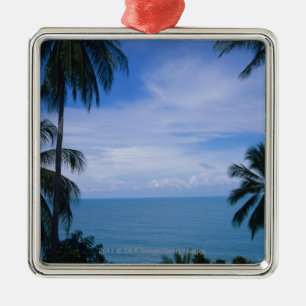 Ansicht des Ozeanhorizontes vom Land Ornament Aus Metall