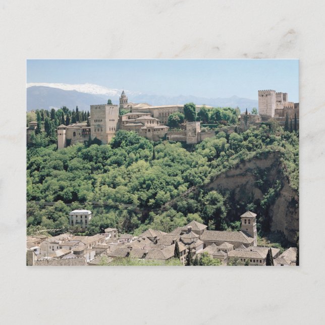 Ansicht des Palastes des Alhambras Postkarte (Vorderseite)