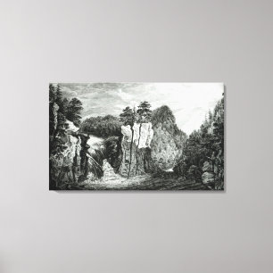 Ansicht des Passaic Fluss-Wasserfalls, New-Jersey Leinwanddruck