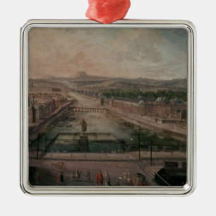 Ansicht des Platzes Dauphine und die Seine Ornament Aus Metall