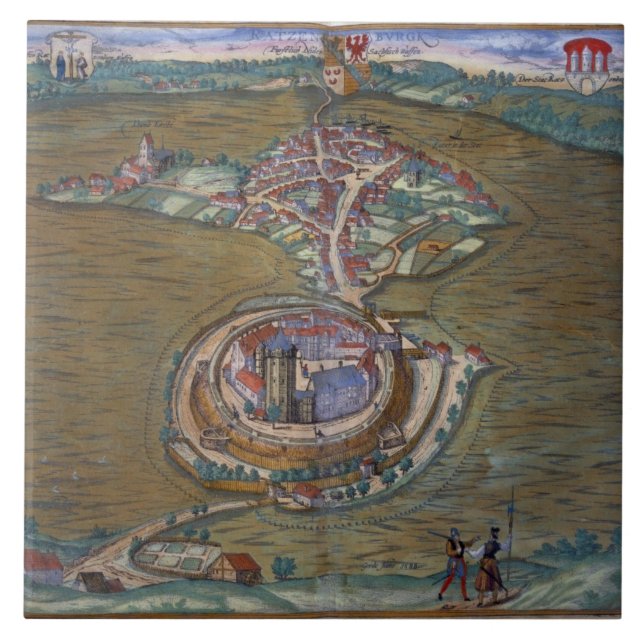 Ansicht des Platzes de Louis le großartig, mit Fliese (Vorderseite)