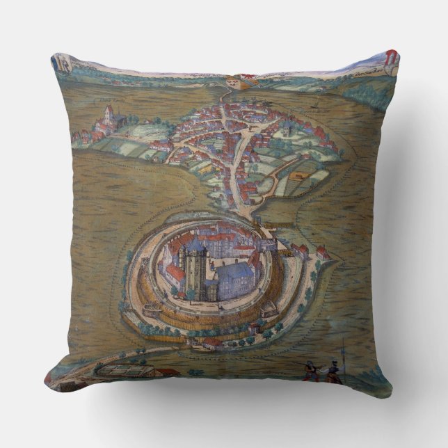 Ansicht des Platzes de Louis le großartig, mit Kissen (Vorderseite)