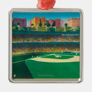 Ansicht des Polo GroundsNew York, NY Silbernes Ornament