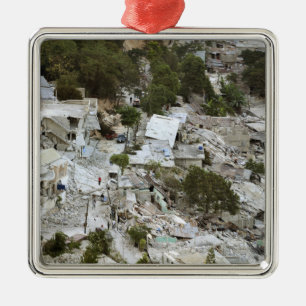 Ansicht des Port-au-Prince, Haiti Silbernes Ornament