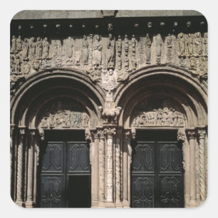 Ansicht des Portico de Las Platerias Quadratischer Aufkleber