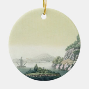 Ansicht des Potomacs nahe Mount Vernon (colou Keramikornament