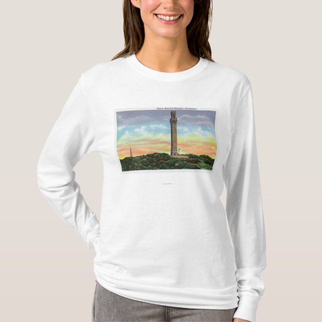 Ansicht des Provincetown Pilger-Denkmal-Monuments T-Shirt (Vorderseite)