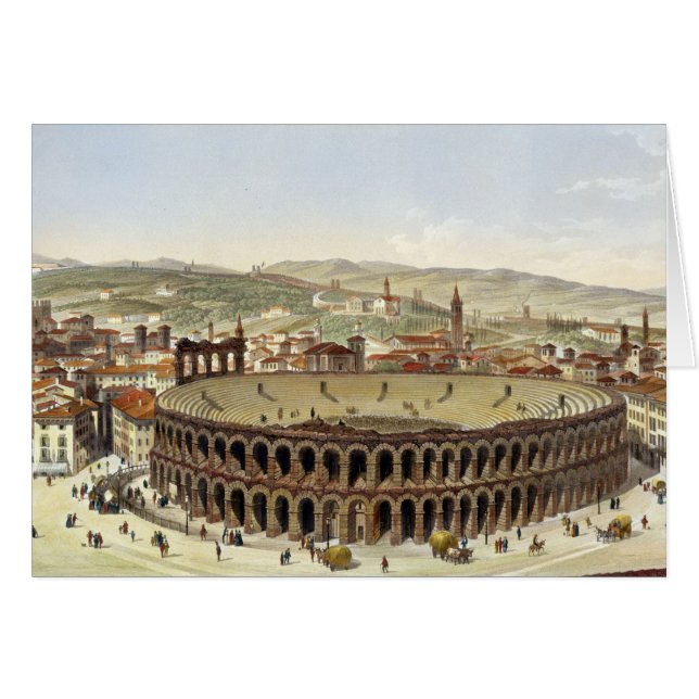 Ansicht des römischen Amphitheatre, Verona, (Vorderseite (Horizontal))