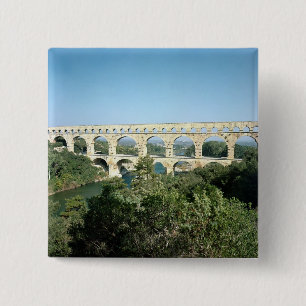 Ansicht des römischen Aquädukts, errichtetes c.19 Button