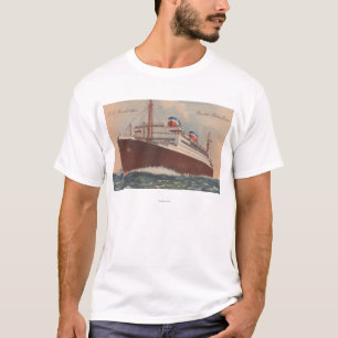 Ansicht des S.S. Manhattan Cunard Kreuzschiffs T-Shirt