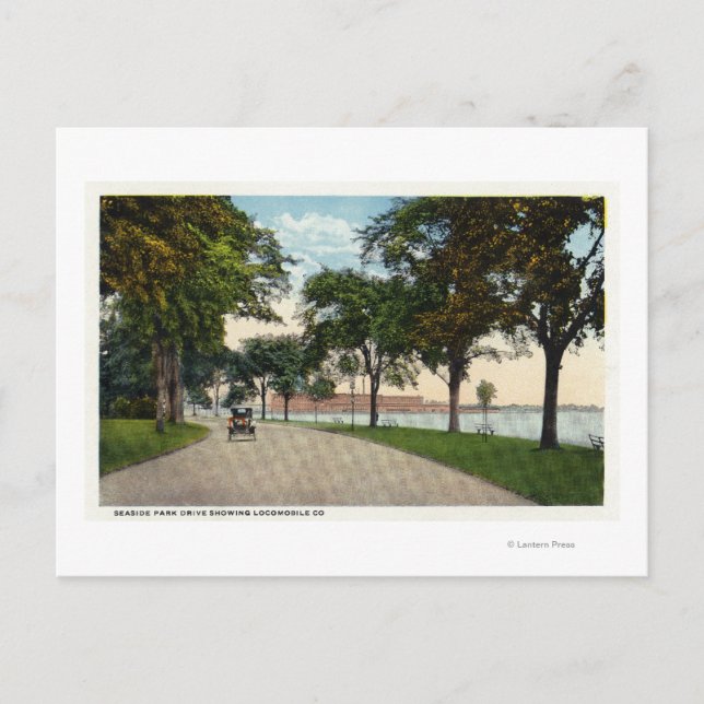 Ansicht des Seaside Park Drive mit Blick auf den L Postkarte (Vorderseite)