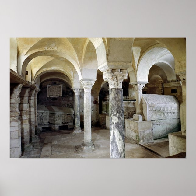 Ansicht des St. Paul's Crypt, c.634 AD Poster (Vorne)