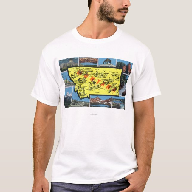 Ansicht des Staat mit Städten, landschaftliche T-Shirt (Vorderseite)