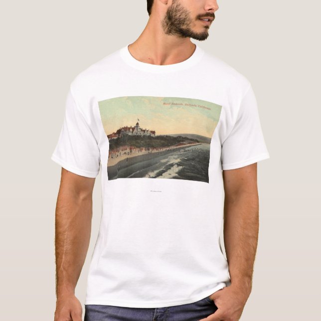 Ansicht des Strandes u. des Hotels Redondo T-Shirt (Vorderseite)