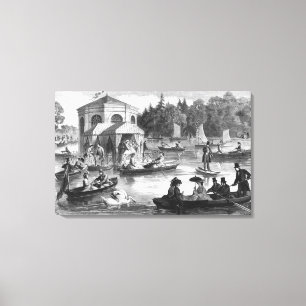 Ansicht des Teichs des Gerichtes in Fontainebleau Leinwanddruck