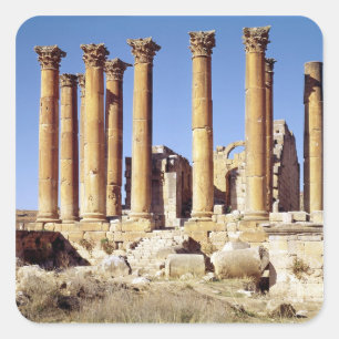 Ansicht des Tempel der Artemiss, errichtete Quadratischer Aufkleber