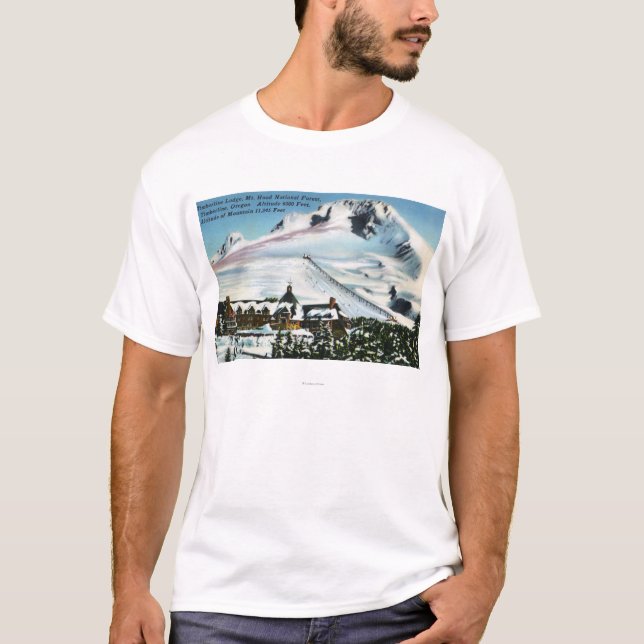 Ansicht des Timberline-Häuschens, Mt-Haube im T-Shirt (Vorderseite)