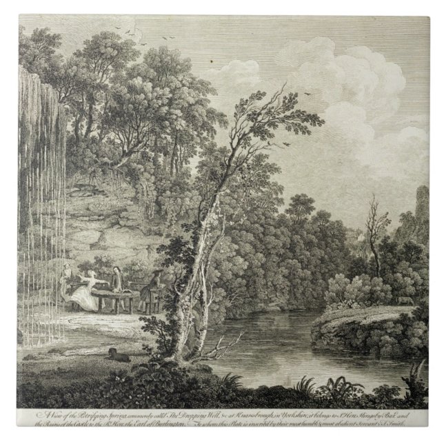 Ansicht des versteinernden Frühlinges nannte Fliese (Vorderseite)